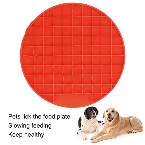 Tapete para Comida para Mascotas, Diseño Antideslizante Material de Silicona Fácil de Limpiar Alivio de la Ansiedad Aburrimiento Buster Tapete Duradero para Lamer Perros para Gatos para(rojo)