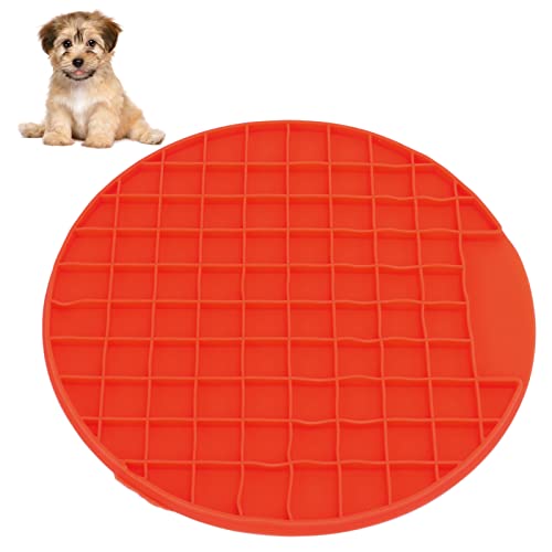 Tapete para Comida para Mascotas, Diseño Antideslizante Material de Silicona Fácil de Limpiar Alivio de la Ansiedad Aburrimiento Buster Tapete Duradero para Lamer Perros para Gatos para(rojo)