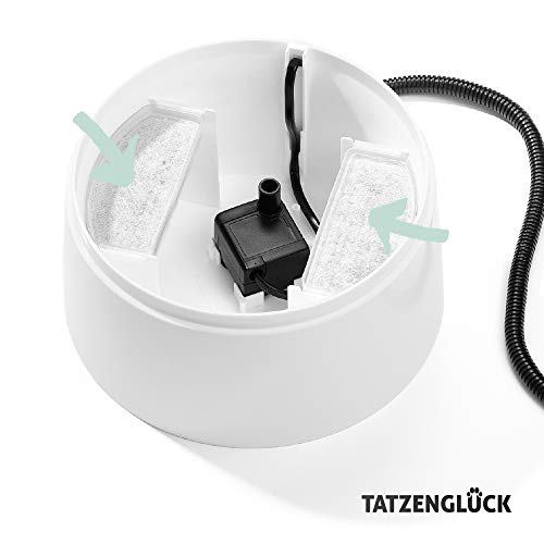 Tatzenglück Juego de 12 filtros de carbón activo de repuesto para fuente de agua para mascotas de Europet Bernina, EBI, Mango y Cascade