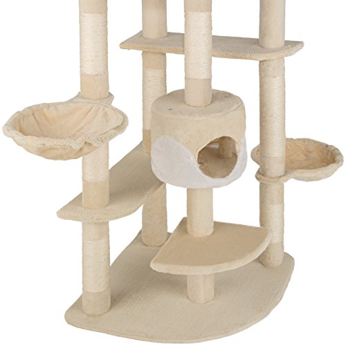 TecTake Rascador Árbol para Gatos 201 cm de Altura (Beige-Blanco | no. 402186)