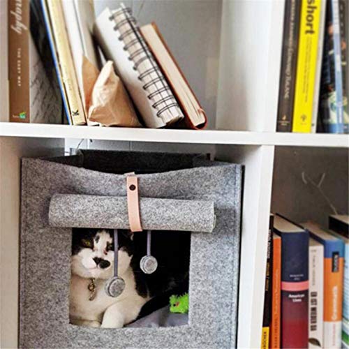 Teeyyui Casa plegable para gatos, casa de fieltro para gatos, gruesa extraíble, lavable, resistente a los arañazos, semicerrada para gatos