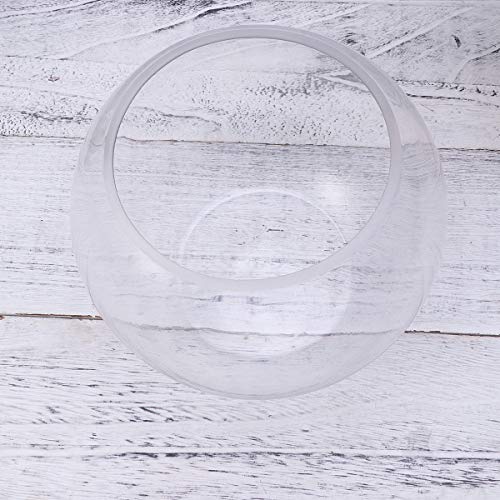 TEHAUX Terrario de vidrio - 20 cm redondo de vidrio tanque de pescado globo ecológico Fish Bowl terrario vidrio acuarios para el hogar hotel pescado tamaño M