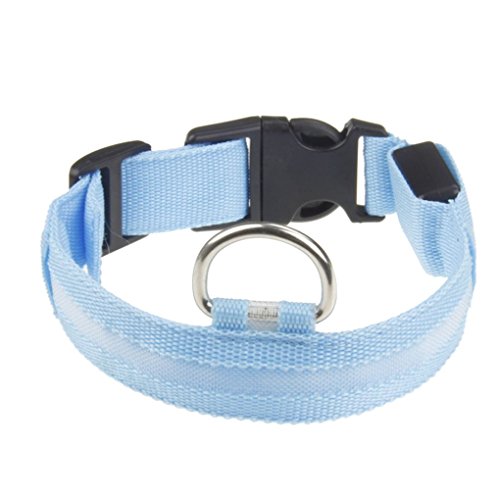 teng hong hui Panteras de Nailon Lindas Pantalones Luminosa LED Cuello de Perro destellado Brillo Brillo Collares de Mascotas luz de Noche Anti-perdidas Suministros para Mascotas