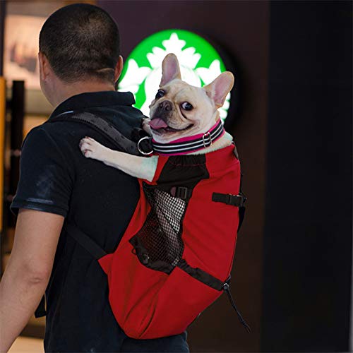 TENGGO Mochila De Transporte De Mascotas De Doble Hombro Frente De Mascota Ajustable Gato Perro Viaje De Transporte- M
