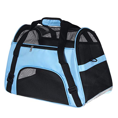 TENGGO Transportín para Mascotas Soft Lateral Gato Perro Bolsa de Viaje Comfort Safe Bolsa Viaje al Aire Libre-Rosado