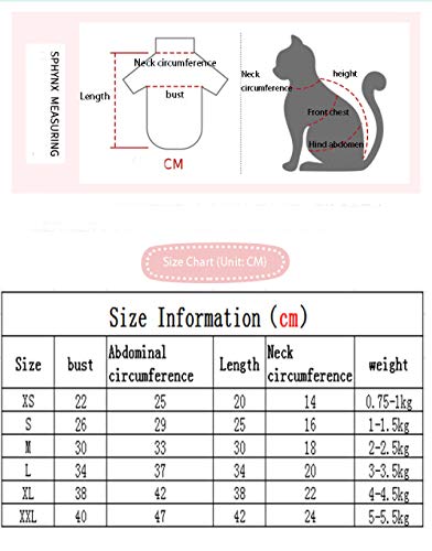 TENGTUD Ropa de Gato de Pelo, Sphynx/Devon Spring/Otoño Manga Chaleco-S_Rosa
