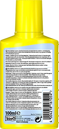 Tetra SafeStart 100ml - Permite introducir peces en el agua inmediatamente después de montar un acuario, Las bacterias vivas que contiene crean instantáneamente un hábitat biológicamente activo