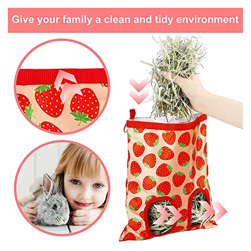 TFGUOqun Bolso de heno Pantera de alimentación de la Bolsa de la Bolsa de alimentación Contenedor Dispensador de alimentación for Conejo Guinea Conejillo Pequeños Animales Pet Pet