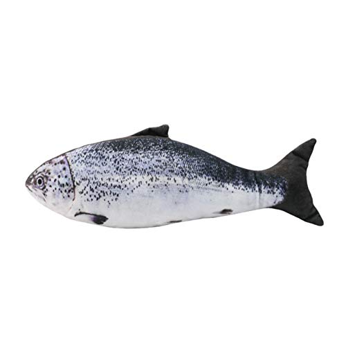 thorityau Juguete de Pescado para Gatos - Pescado eléctrico en Movimiento | Juguetes interactivos de Hierba gatera de Juguete Interactivo para Gatos y Gatitos de Peluche Realista