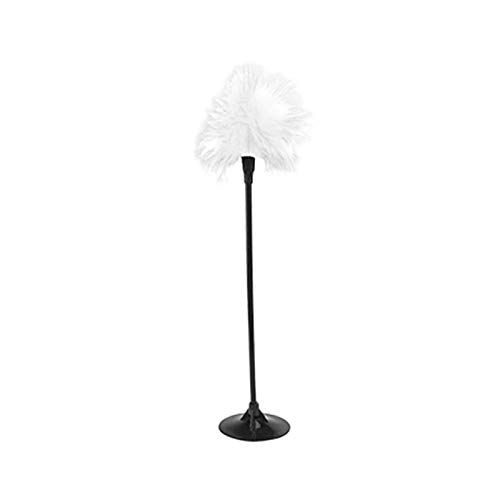 tianxiangjjeu Divertido juguete para mascotas gato gatito pluma ventosa Bell Teaser interactivo varita masticar juguete - blanco