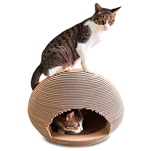 TIANYOU Papel Corrugado Gatos Postes Rascadores Nido Estrella Que Miau Bola Gatos Garras Dispositivo de Molienda Juguetes Enviar Menta Agarre Resistente Vestir Alfombra Rascadora