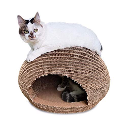 TIANYOU Papel Corrugado Gatos Postes Rascadores Nido Estrella Que Miau Bola Gatos Garras Dispositivo de Molienda Juguetes Enviar Menta Agarre Resistente Vestir Alfombra Rascadora