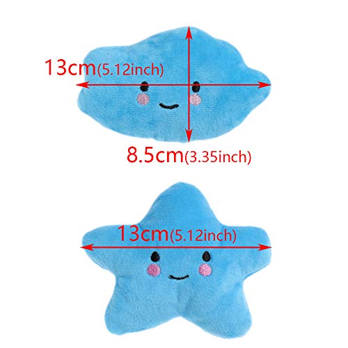 tiaomao11 Juguete suave y divertido de vocalización con sonido de estrella para gatos y perros, juguete de peluche resistente a las mordeduras (estrella, azul)