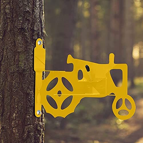 Timagebreze Alimentador de Ardilla al Aire Libre, Alimentador de RatóN, Tractor Decorativo, Alimentador de Mazorcas de MaíZ, Mantiene el Deflector de Ardilla, Protector Suelto, Amarillo