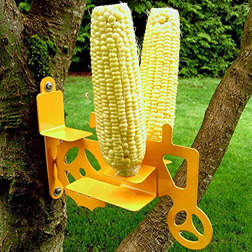 Timagebreze Alimentador de Ardilla al Aire Libre, Alimentador de RatóN, Tractor Decorativo, Alimentador de Mazorcas de MaíZ, Mantiene el Deflector de Ardilla, Protector Suelto, Amarillo