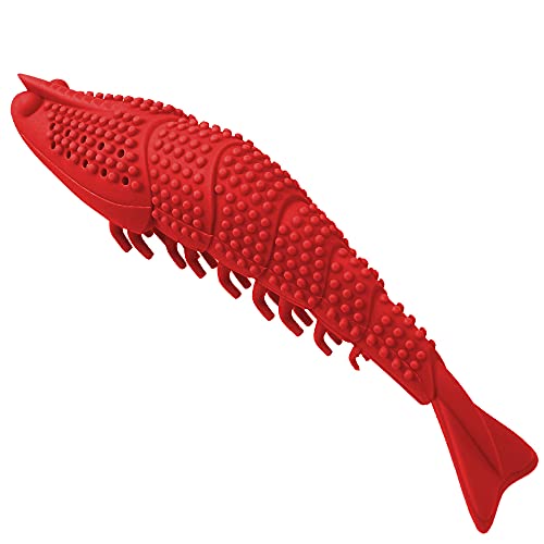 Timertick Juguete para Gato con Hierba Gatera,Cepillo de Dientes de Caucho Duro y Duradero,Juguete Interactivo para Gatos para Masticar (Rojo)