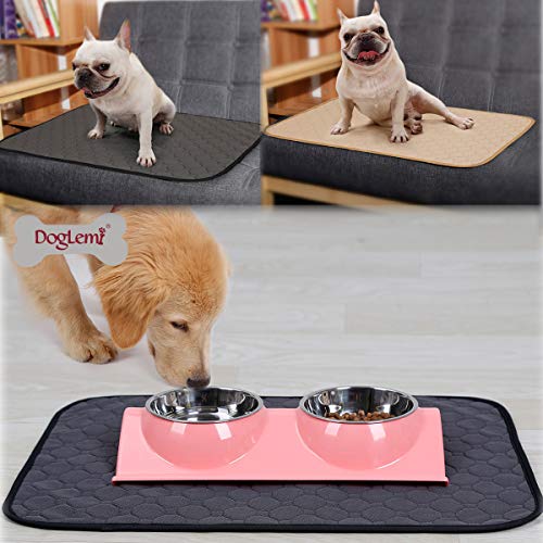 Tineer Lavable Entrenamiento del Perrito del Animal doméstico del cojín Alfombra Antideslizante Manta Reutilizable PIS del Perro del cojín para el Perro/Gato/Conejo (L, Gris)