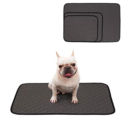 Tineer Lavable Entrenamiento del Perrito del Animal doméstico del cojín Alfombra Antideslizante Manta Reutilizable PIS del Perro del cojín para el Perro/Gato/Conejo (L, Gris)