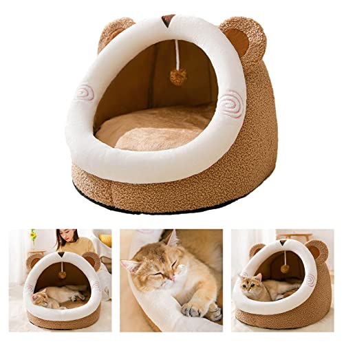 TISHITA Cama para Gatos para Gatos de Interior, Cama de Gato Lavable para Gatos O Perros, Cachorro, Gatito, Gatito, Conejo, Anti-Fondo Cat Cave House Toy - L