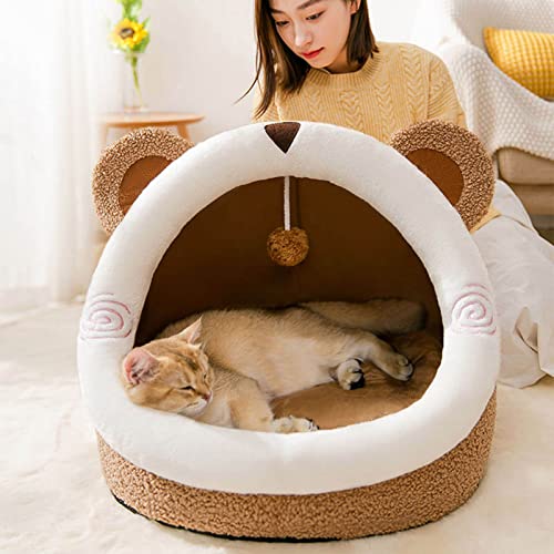 TISHITA Cama para Gatos para Gatos de Interior, Cama de Gato Lavable para Gatos O Perros, Cachorro, Gatito, Gatito, Conejo, Anti-Fondo Cat Cave House Toy - L