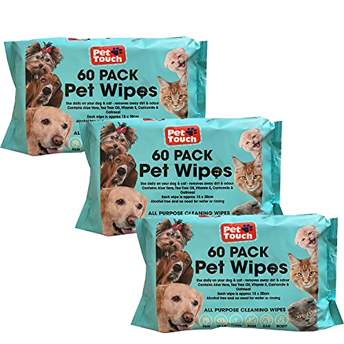 Toallitas multiusos para mascotas para perros y gatos Toallitas de limpieza sin alcohol para perros y gatos (180 toallitas)
