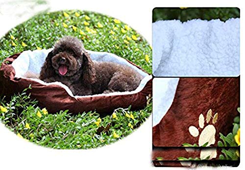 Topdo - Colchón para perro, colchón para gato, cama para animales de compañía redonda u ovalada en forma de cojín (45 x 35 x 15 cm), color verde