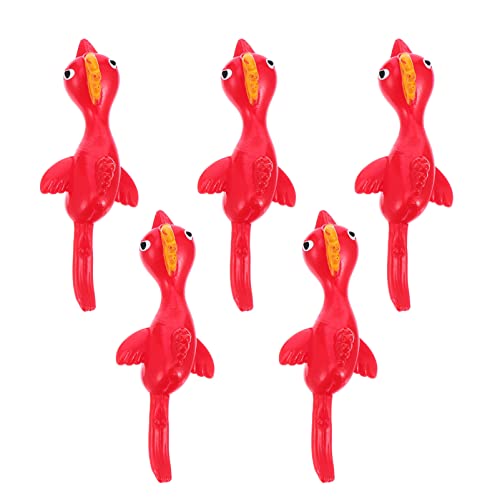 TOYMYTOY Slingshot Chicken Toy Flinger Pollo Prank BUTS TPR Flying Chicken Toys Flick Chicken Toys para Party Holiday Shellers 5Pcs