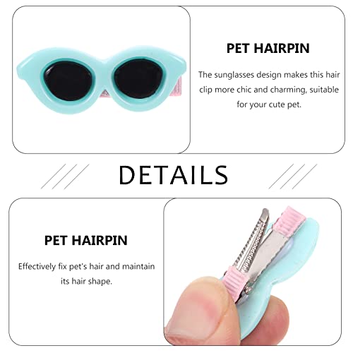 Toyvian 10pcs Pet Sunglasses Sunglass Forma Horquillas Perro Gato Pelo Chicks Pet por Puppy TEADDRESS (Color Mixto)