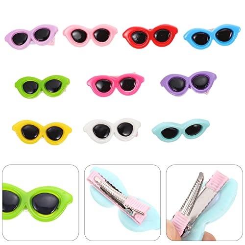 Toyvian 10pcs Pet Sunglasses Sunglass Forma Horquillas Perro Gato Pelo Chicks Pet por Puppy TEADDRESS (Color Mixto)