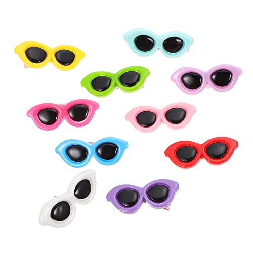 Toyvian 10pcs Pet Sunglasses Sunglass Forma Horquillas Perro Gato Pelo Chicks Pet por Puppy TEADDRESS (Color Mixto)