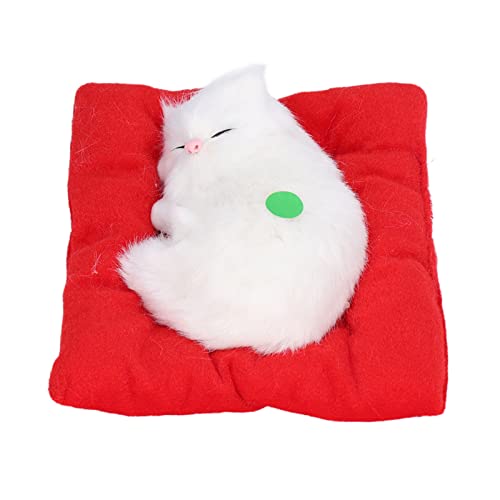 TQNSSM Clean air carbon crystal cat gato falso durmiendo gatito muñeca juguete simulación gato durmiendo mat interactivo juguete para mascotas con carbón activado por sonido(rojo)