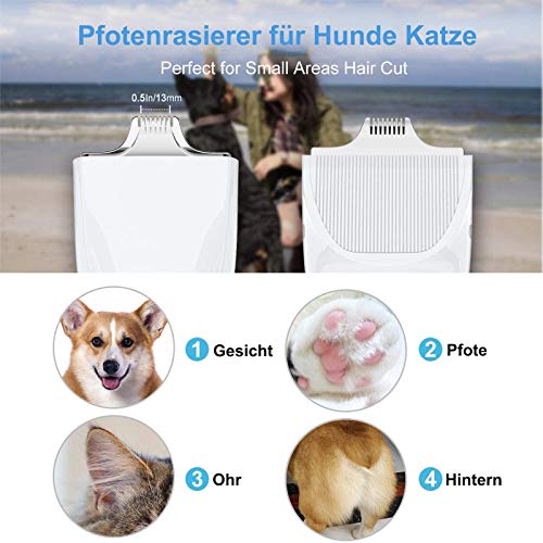 TR Turn Raise Esquiladora para Gatos y Perros, Afeitadora de Perros con Poco Ruido, Baja Vibración para Patas, Cara y Ojos