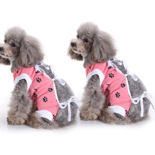 Traje De Recuperación Chaleco para Perros Y Gatos, Protector De Heridas Abdominales, Ropa Quirúrgica Médica para Cachorros, Cono E Collar Alternativo Después De La Cirugía Desgaste,2 Paquetes,E,S