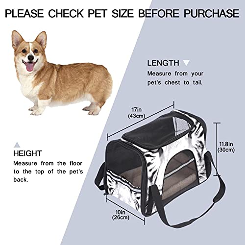 Transportador de mascotas Blanco Tigre Bengala Suave Cara Transportadores de Viaje para Gatos, Perros Cachorro Comodidad Portátil Plegable Bolsa de Mascota Aérea Aprobado