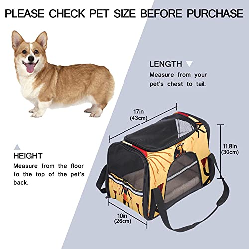 Transportín para Mascotas Egipto Bolsa De Transporte para Cachorros Perros Y Gatos De Malla Transpirable para Viajes 43x26x30 cm