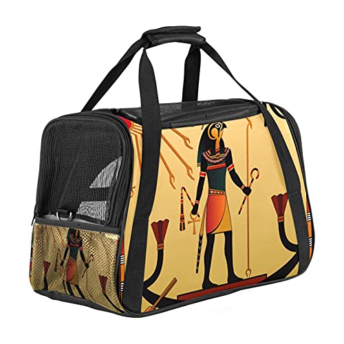 Transportín para Mascotas Egipto Bolsa De Transporte para Cachorros Perros Y Gatos De Malla Transpirable para Viajes 43x26x30 cm