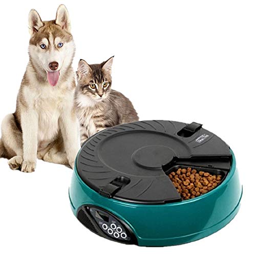 TUANTALL Dispensador Comida Gatos Comedero Automatico Perros Microchip Gato alimentador Gato de Almacenamiento de Alimentos Green