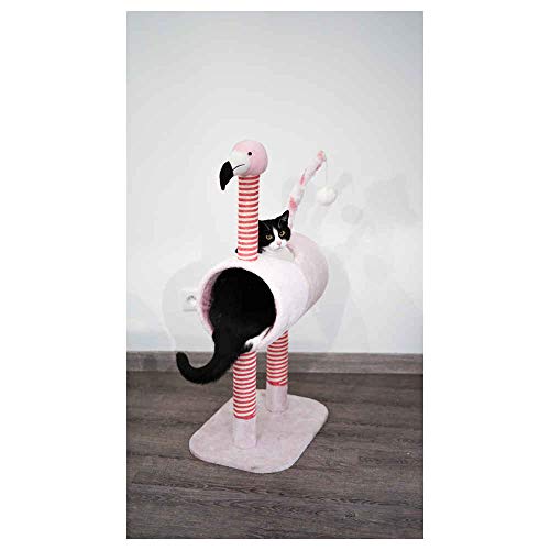 Tyrol - Árbol para Gato túnel Flamenco Rosa, 50 x 35 x 103 cm, 1 Unidad