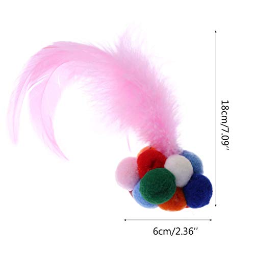 U-M Juguete de gato para mascotas, coloridas campanas hechas a mano bola de plumas de hierba gatera juguete interactivo creativo y exquisito mano de obra