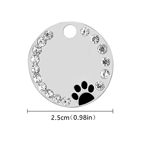 Uiopa 2Pzs Chapa Perro Grabada, Huella Placa Perro Grabada Placas Identificativas Chapas Personalizadas Placas para Perros, Etiquetas de Identificación de Mascotas para Perros Gatos Collar (Negro)