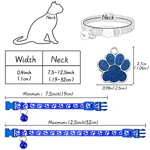 Uiopa Collar Gato, Chapa Perro Grabada, Personalizado Collar Perro Pequeño con Campana, Huellas Colla & Etiquetas de Identificación para Gatos Perros Mascotas Pequeños, Ajustable 19-32cm (Rosa)