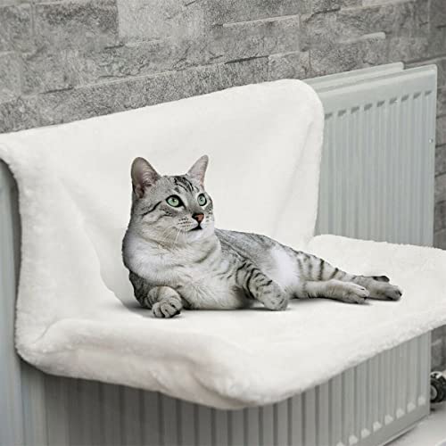 UJJGHJ Cama De Gato De Piel Sintética, Radiador, Sofá De Felpa, Hamacas, Alféizar De Ventana Extraíble para Gato, Gatito, Cama Colgante, Cama Acogedora para Mascotas, Asiento, Hamaca