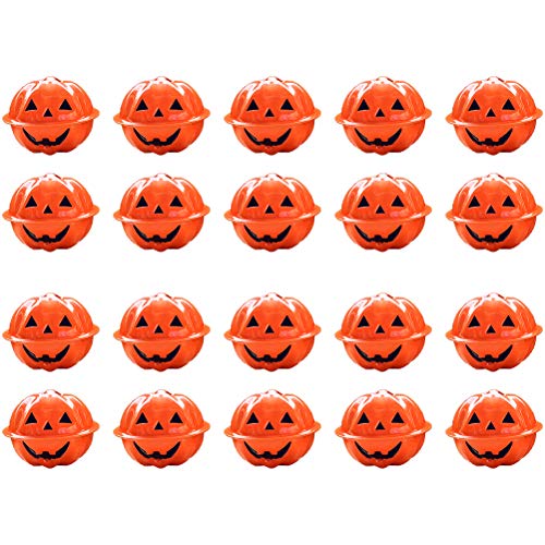 UKCOCO Disfraz de Mascota de Halloween 20 Piezas Forma de Calabaza cascabeles de Dibujos Animados Colgante Collar para Mascotas Accesorios