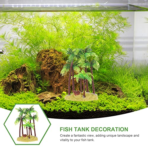 ULTECHNOVO Cocotero Acuario Plantas del Tanque de Peces de Acuario Pecera Adorno Decoración de Jardinería