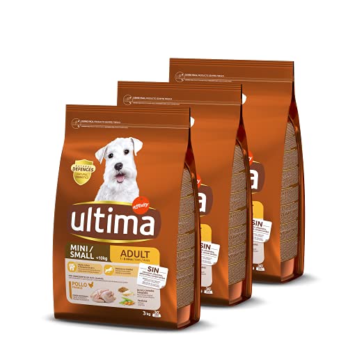 Ultima Pienso para Perros Adultos Mini con Pollo - 3 x 3kg: Total 9kg
