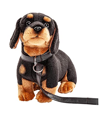 Uni-Toys - Perro Salchicha con Correa - 27 cm (Longitud) - Perro de Peluche - Animal de Peluche.