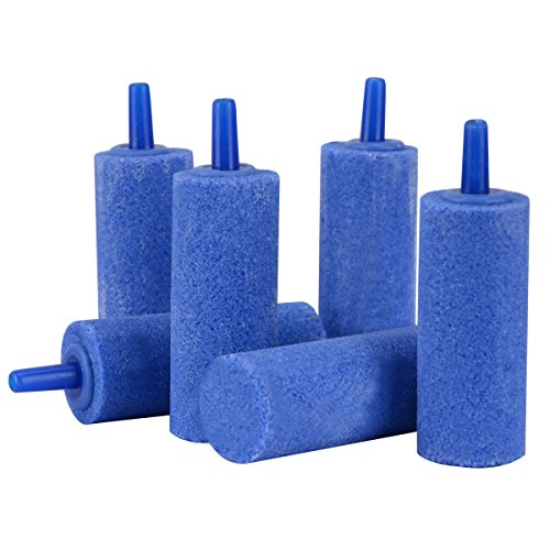 Uniclife 2.5CM Aire Piedras Cilindro 12 Unids Burbuja Difusor Airstones para Acuario Peces Tanque Bomba Azul