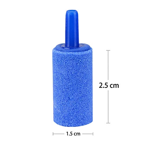 Uniclife 2.5CM Aire Piedras Cilindro 12 Unids Burbuja Difusor Airstones para Acuario Peces Tanque Bomba Azul