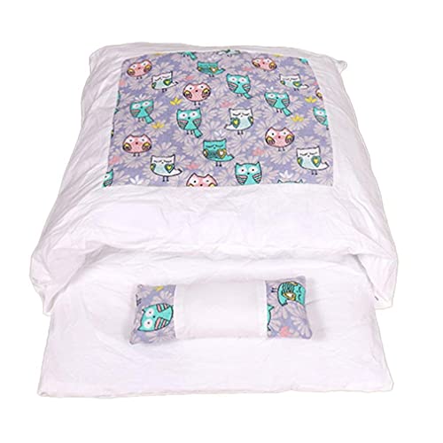 Uniquelove 1Pc Gato Perros Cama para Mascotas Casa Cachorros Gatos Saco De Dormir Estera Sofás Cama Extraíble De Invierno Cálida para Perros Gatos Suministros para Mascotas - Búho Morado M