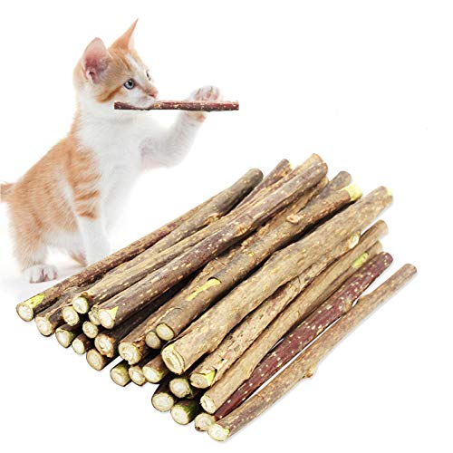 Uooker 25 palitos de gato para masticar gatos naturales orgánicos Matatabi Silvervine, juguetes molares para masticar para gatos, limpieza de dientes, gatos amor masticar palos molar